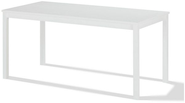KHG Gartentisch 165x80 cm im Landhaus-Stil, für 6 Personen (Outdoor-Tisch), aus Mahagoni-Holz zu Schutz matt Weiß lackiert