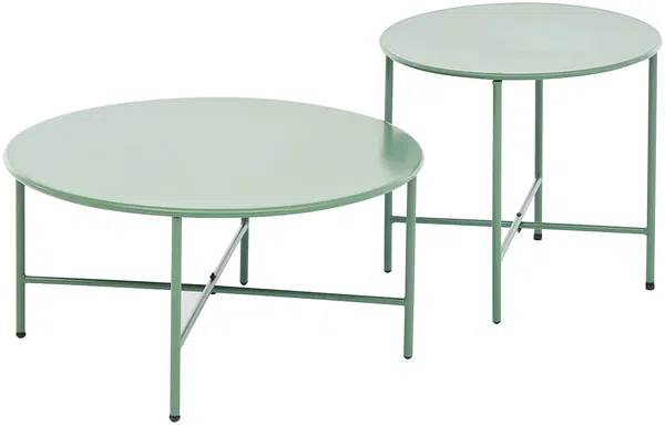 Vente-unique - NIKAO Gartensitzgruppe Metall Grün - B 70 cm x H 45,5 cm x L 70 cm