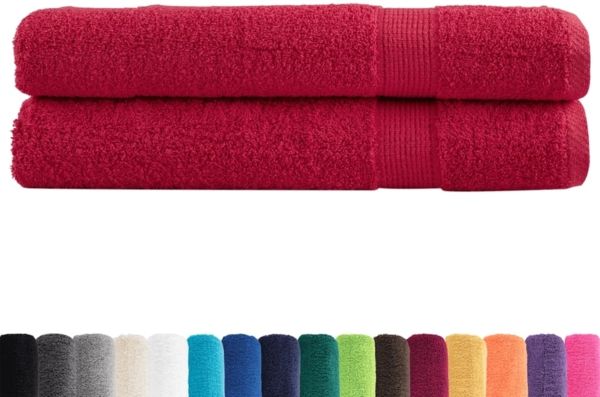 vidaXL Premium-Saunatücher SOLUND 2 Stk. Rot 80x200 cm 600 g/m² 137410