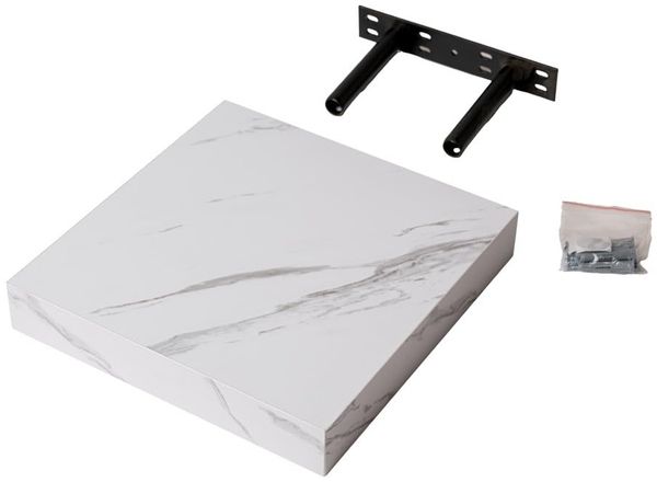 Velano - Bücherregal Wand - Wandregal 23x23,5 cm - Schweberegal - Hängeregal - Regalbrett aus Marmor - Küchenregal - Bücherregal für Kinder - Deko Wohnzimmer - Gewürzregal