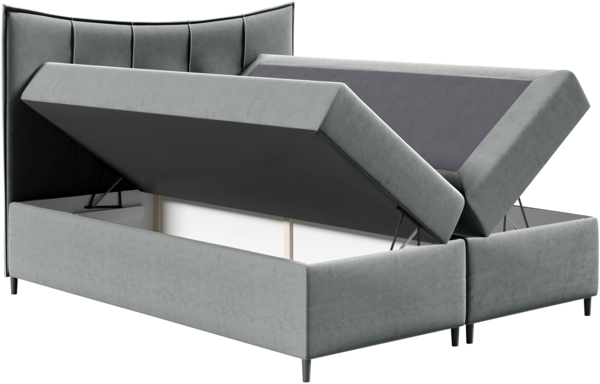 Boxspringbett 'Gaduno', Blau, 180x200 cm, ohne Fußende Bild 3