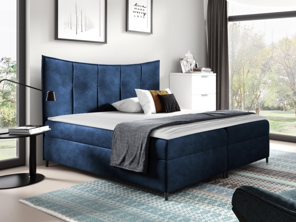 Boxspringbett 'Gaduno', Blau, 180x200 cm, ohne Fußende Bild 2