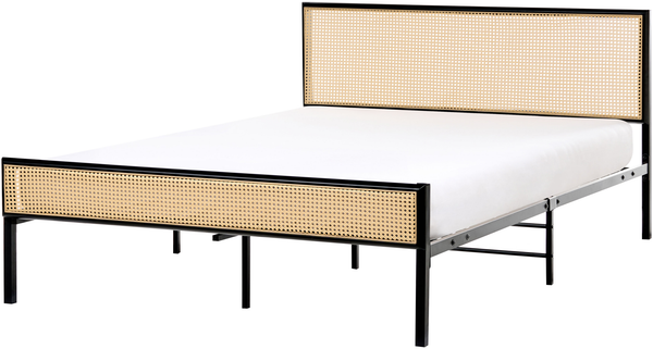 Bett mit Lattenrost Polyrattan AVANTON 140 x 200 cm Schwarz