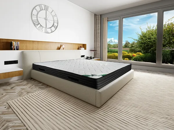 Vente-unique - BERENDI Matratze StoffStoff Weiß - B 160 cm x H 25 cm x L 200 cm