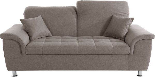 DOMO collection 2-Sitzer Franzi, zeitlos & elegant, moderne Sitzheftung, wahlweise mit Kopfteilverstellung, inklusive Zierkissen