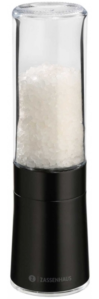 Salzmühle Gewürzmühle Zassenhaus DESSAU Edelstahl Glas schwarz 035797