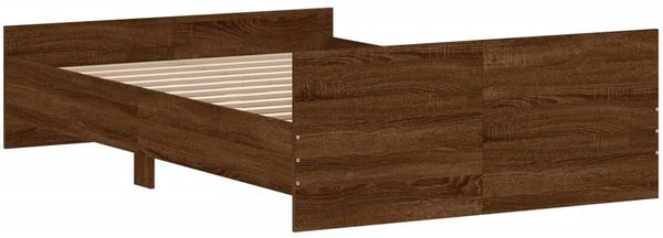 vidaXL Bettgestell mit Kopf- und Fußteil Braun Eiche-Optik 120x190 cm 3203781 Bild 7