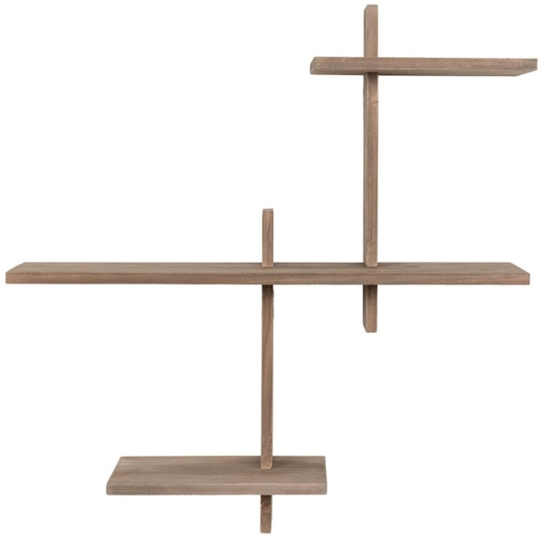 Wandregal >Gavi< in Hellbraun, Massivholz - 55x60x15cm (BxHxT)
