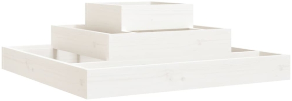 vidaXL Pflanzkübel Weiß 80x80x27 cm Massivholz Kiefer 823865