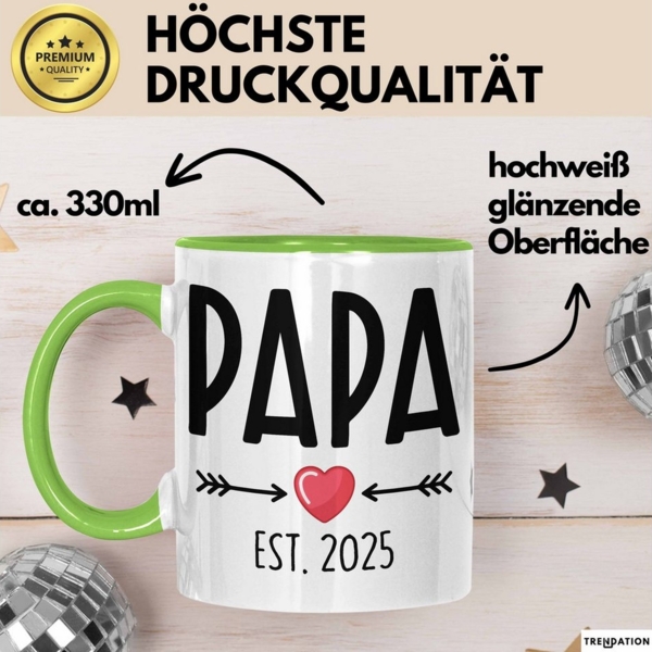 Trendation Tasse Trendation - Du Wirst Papa 2025 Tasse Geschenk Schwangerschaft Bild 2