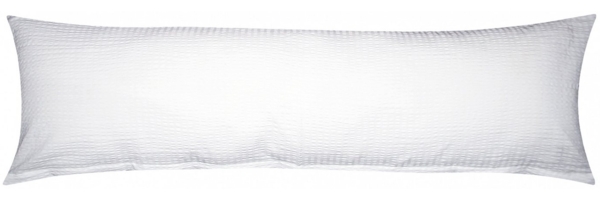 Heubergshop Seitenschläferkissenbezug, (1 Stück), Seersucker, 40x145cm uni einfarbig 100% Baumwolle Bezug (EW-Weiß)