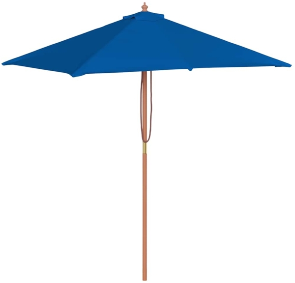 vidaXL Sonnenschirm mit Holzmast Blau 150x200 cm 313885
