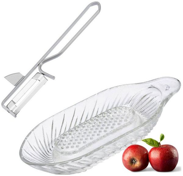 WESTMARK Multireibe / Apfelreibe und Sparschäler, 2-tlg. Set, Glas, Edelstahl, Stahl
