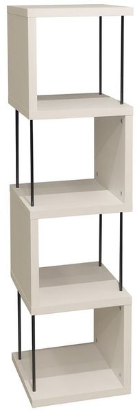 Standregal Seven / Sticks, Holzwerkstoff, Metall, Beige, 33 x 126 x 33 cm