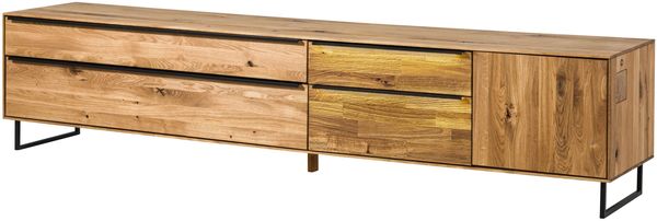 Lowboard Wildeiche 235x43x52 natur geölt WIEN #206
