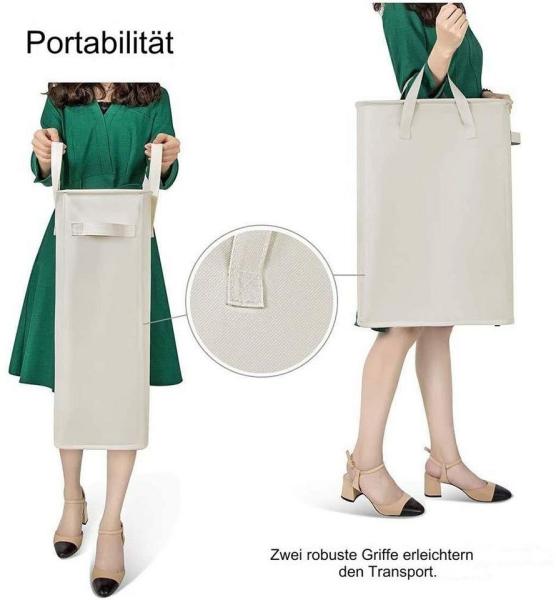 FELIXLEO Wäschesack Slim Wäschekorb, kleiner faltbarer, schmaler Wäschesack mit Griff Bild 2