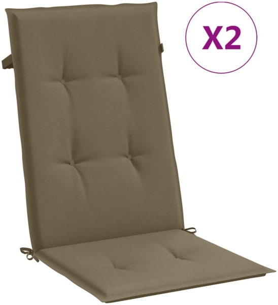 vidaXL Hochlehner-Auflagen 2 Stk. Melange Taupe 120x50x4 cm Stoff 4002436