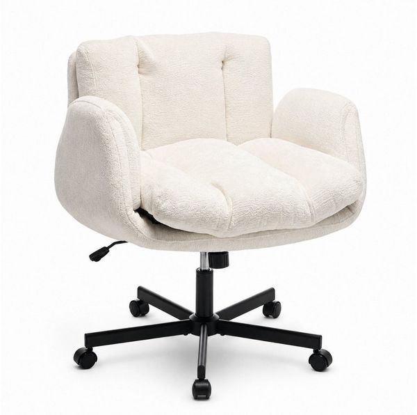 ANYSUN Drehstuhl Bürostuhl mit klappbaren Armlehnen,Chenille Drehstuhl (höhenverstellbarer Bürostuhl,bequemer, doppelt gepolsterter, 1 St), für Zuhause,Arbeitszimmer,Schminktisch und Lesesessel oder Akzentmöbel