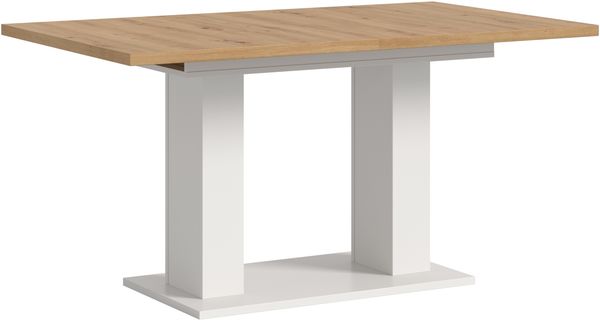 Kulissen-Esstisch >Motion< ausziehbar 190cm, weiß / artisan Eiche Dekor - 150/190x76x90cm (BxHxT)