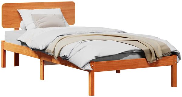 vidaXL Bettrahmen Wachsbraun 90 x 200 cm Massives Kiefernholz 872124