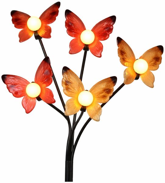 3x LED Solarleuchte, Stecklampe, Schmetterling, H 68 cm Bild 7
