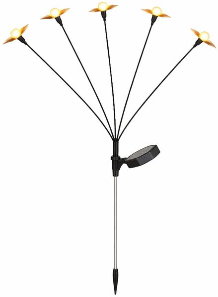 3x LED Solarleuchte, Stecklampe, Schmetterling, H 68 cm Bild 6