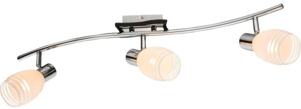 Deckenleuchte, Metall, Chrom, Glas, weiß, Spot