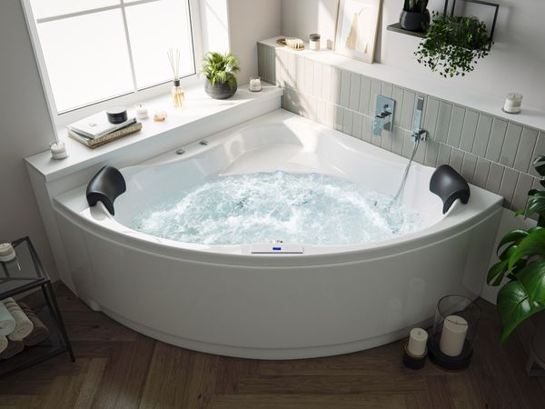 Deluxe Whirlpool Set ENJOY ULTRA mit 80 Düsen Befüllung Überlauf 150x150x59 cm : Befüllung über den Überlauf