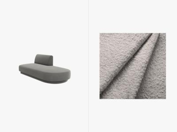 Micadoni 2-Sitzer Sitzmodul offen Miley Rechts Boucle Baloo Hellgrau Bild 1