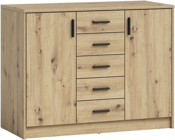 Kommode >Nelly< in Artisan Eiche Dekor - 109x86x50cm (BxHxT)