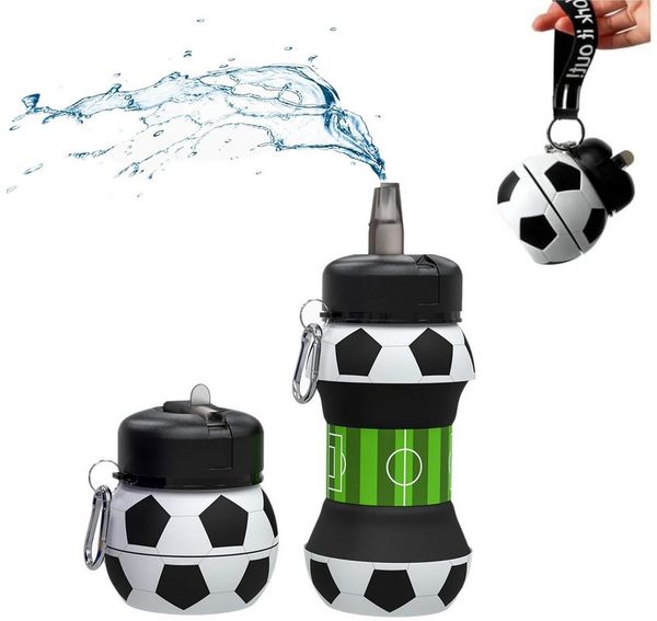 Mutig Trinkflasche Kinder Trinkflasche Auslaufsicher,Fußball-Wasserflasche 550 ml, Sport Wasserflasche, BPA-frei, ideal für Outdoor, Schule und Camping