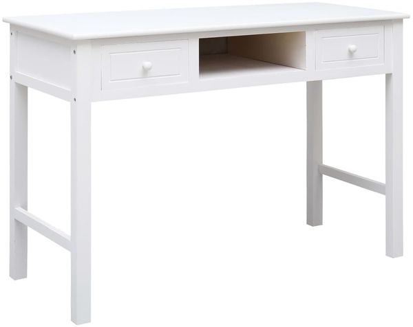 vidaXL Schreibtisch, Holz Weiß, 110 × 45 × 76 cm [284157]