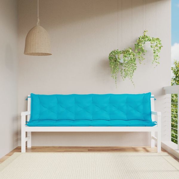 vidaXL Gartenbank-Auflagen, 2 Stk., Polyester, Türkis, 200 x 50 x 7 cm