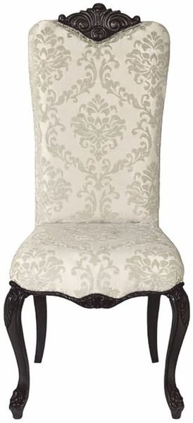 Casa Padrino Luxus Barock Esszimmer Stuhl Hellgrau / Schwarz H. 120 cm - Barock Möbel