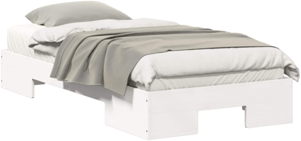 vidaXL Bodenbettgestell Weiß 100 x 200 cm Massivholz Kiefer 873044