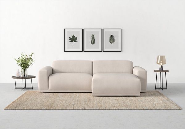 TRENDMANUFAKTUR Ecksofa Braga, mit hochwertigem Kaltschaum, L-Form, in Cord erhältlich, 2 Teile, modernes Sofa, Couch mit hohem Sitzkomfort, 255/72/160 cm (B/H/T)