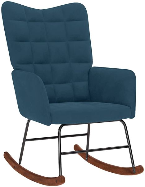 vidaXL Schaukelstuhl Blau Samt 4016842