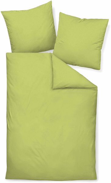 Hochwertige Janine Soft-Seersucker Bettwäsche PIANO | Verschiedene Grössen und Farben 200x220 / 2x 80x80 cm apfelgrün (36)