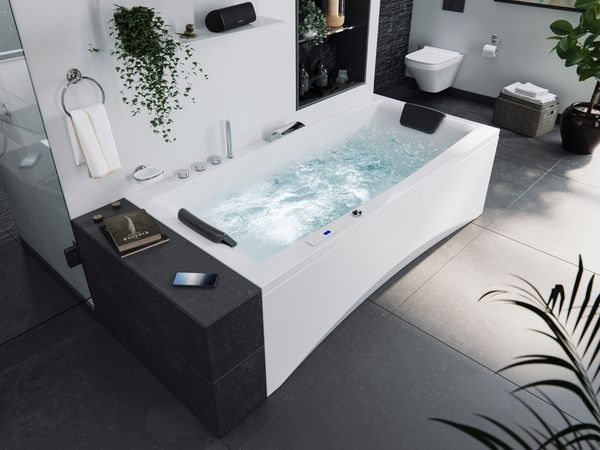 Rechteck Whirlpool Unity 190x90 Made in Germany 24 Massagedüsen mit Armatur : Mit Armaturen