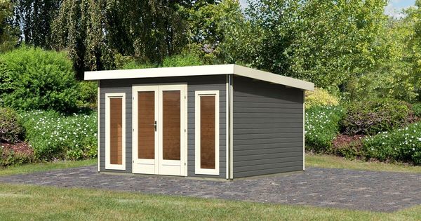 Gartenhaus Radeburg 2 - 369x309 cm, 40 mm Holz terragrau, Karibu
