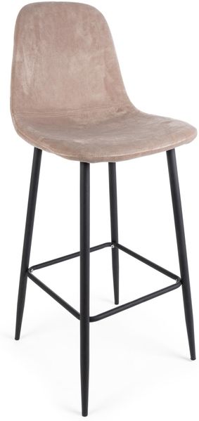 Barhocker Irelia aus Samt, Taupe, 46 x 39 x 103 cm