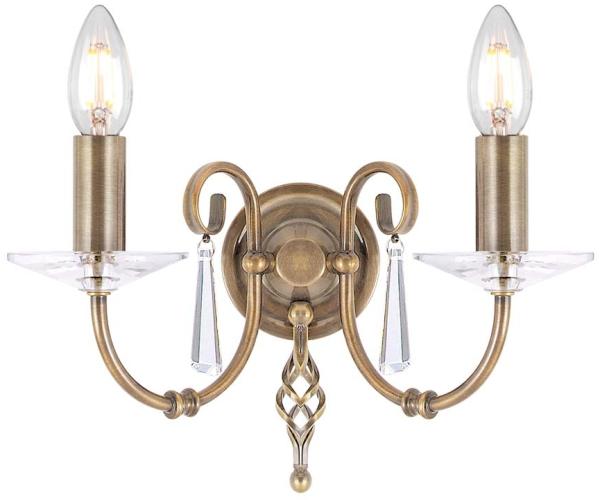 Wandlampe, Stahl, Gealtertes Messing, H 22 cm