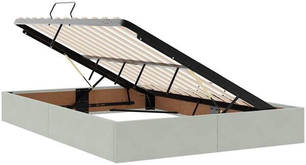 vidaXL LED-Speicherbett mit Matratze Hellgrau 140 x 200 cm Samt 3371397 Bild 7