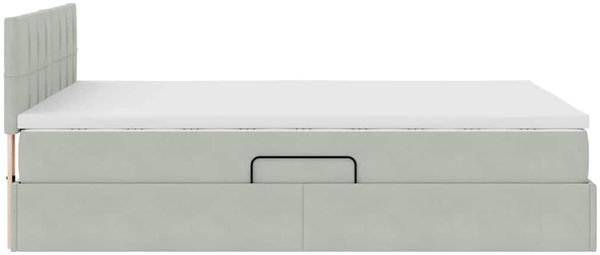 vidaXL LED-Speicherbett mit Matratze Hellgrau 140 x 200 cm Samt 3371397 Bild 11