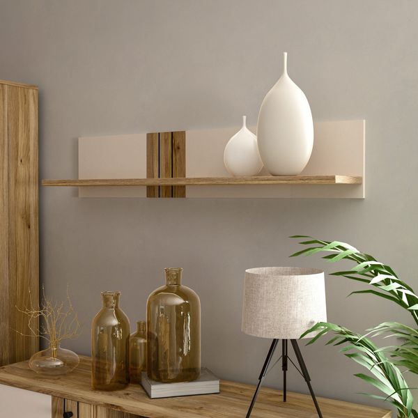 Wandboard >KILLARNEY< in Sand / Mauvella Eiche Dekor - 120x24x21,5cm (BxHxT)