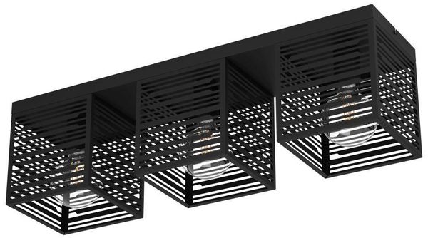 Eglo 900357 Deckenleuchte PIEDRITAS E27 3X40W schwarz L:73cm B:18cm H:20. 5cm dimmbar Bild 4