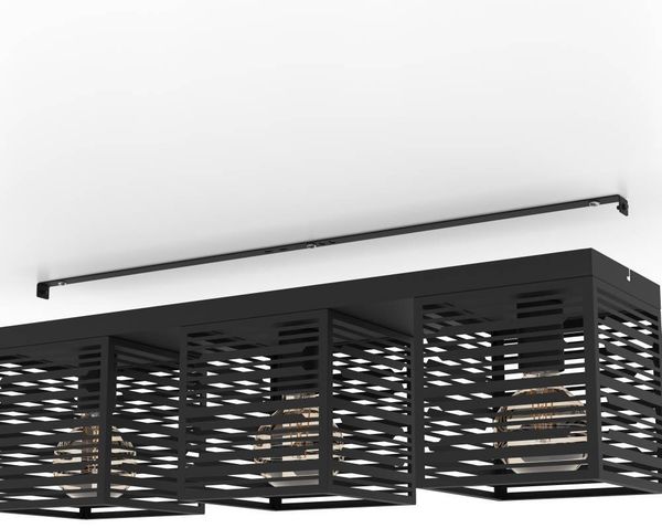 Eglo 900357 Deckenleuchte PIEDRITAS E27 3X40W schwarz L:73cm B:18cm H:20. 5cm dimmbar Bild 3