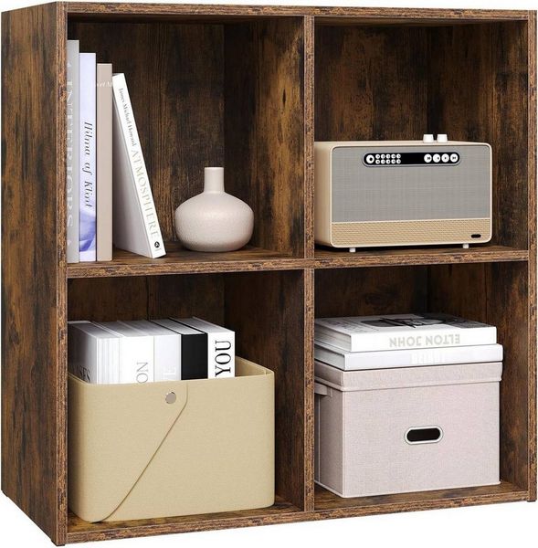 Woltu Bücherregal, 1-tlg, Aufbewahrungsregal, Raumteiler Büroregal, Aktenschrank 4 Fächer