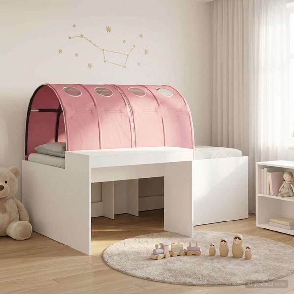 vidaXL Bett mit Tunnel 4 pcs Artisian Eiche und Pink Holzwerkstoff 3423656