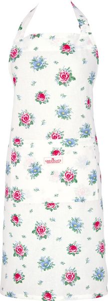 Greengate Schürze 70x90 cm Alivia white 100% Baumwolle